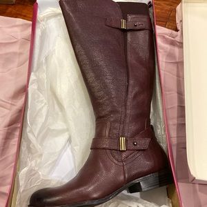 New Naturalizer Women's Joan Wide Calf Riding Boot, Wine, 8 W US